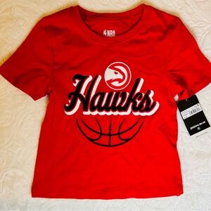 NBA Girls XS (size kids 4/5)  Red Atlanta Hawks T-Shirt (New with tags)